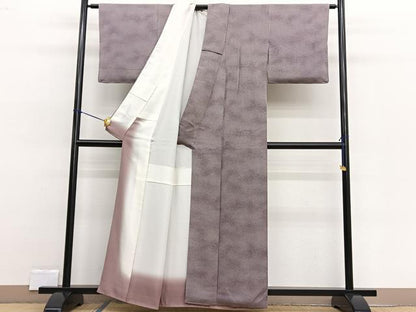 平和屋着物■上質な小紋 霞文 暈し染め 鬼しぼ縮緬 正絹 逸品 BAAW4337hv