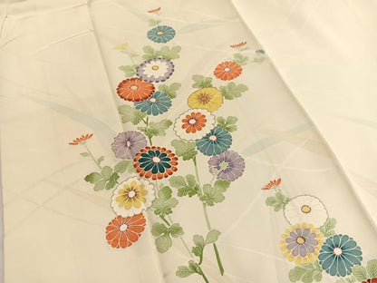 平和屋着物■訪問着 手描き 菊 金彩 正絹 逸品 BAAW4339hv