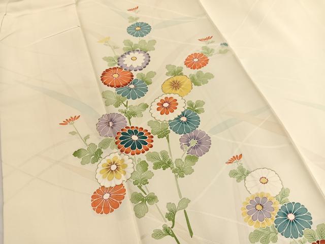 平和屋着物■訪問着 手描き 菊 金彩 正絹 逸品 BAAW4339hv