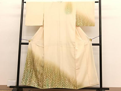 平和屋着物■訪問着 草葉文 ろうけつ染め 暈し染め 正絹 逸品 BAAW4346hv