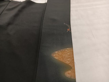 平和屋着物■豪華黒留袖 作家物 花車蒔絵文 暈し染め 金彩 正絹 逸品 BAAW4347hv