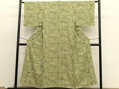 平和屋着物■上質な小紋 型染め エ霞花文 正絹 逸品 BAAW4360hv