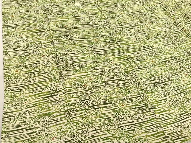 平和屋着物■上質な小紋 型染め エ霞花文 正絹 逸品 BAAW4360hv
