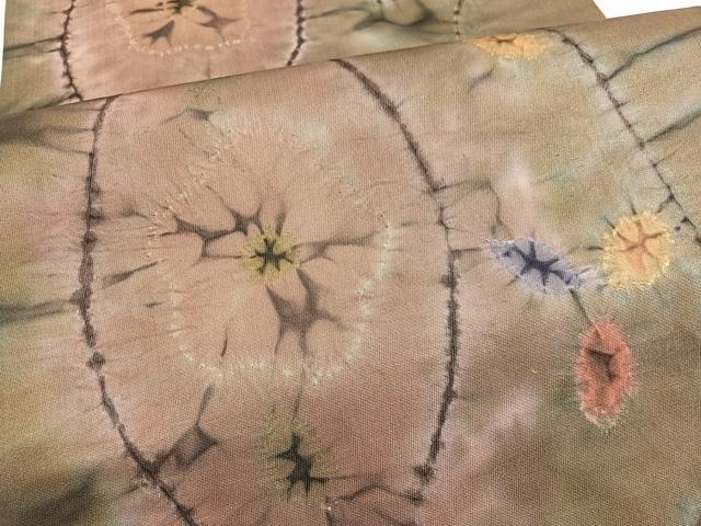 平和屋着物●六通柄袋帯 絞り 立涌花文 引箔 正絹 逸品 BAAW4367hv