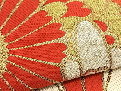 平和屋着物●西陣 川島織物謹製 六通柄 本袋帯 唐織 乱菊菱文 黒地 金銀糸 三越扱い 正絹 逸品 BAAW4370hv