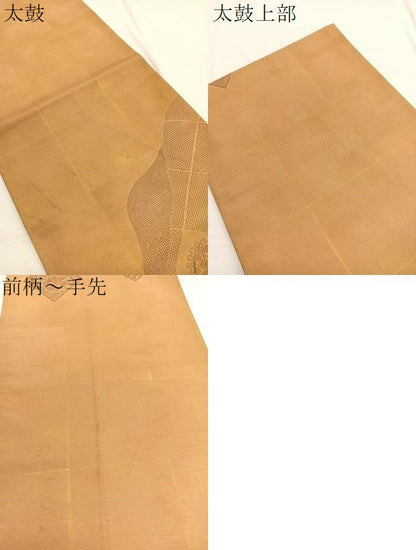 平和屋着物▼中国三大刺繍 スワトウ刺繍 総刺繍 太鼓柄袋帯 道長飾花文 金彩 正絹 逸品 BAAW4401hv