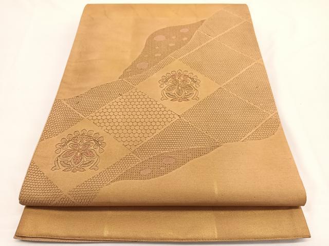 平和屋着物▽中国三大刺繍 スワトウ刺繍 総刺繍 太鼓柄袋帯 道長