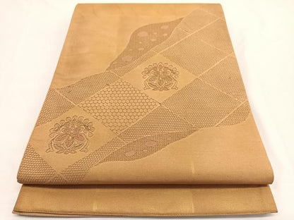 平和屋着物▼中国三大刺繍 スワトウ刺繍 総刺繍 太鼓柄袋帯 道長飾花文 金彩 正絹 逸品 BAAW4401hv