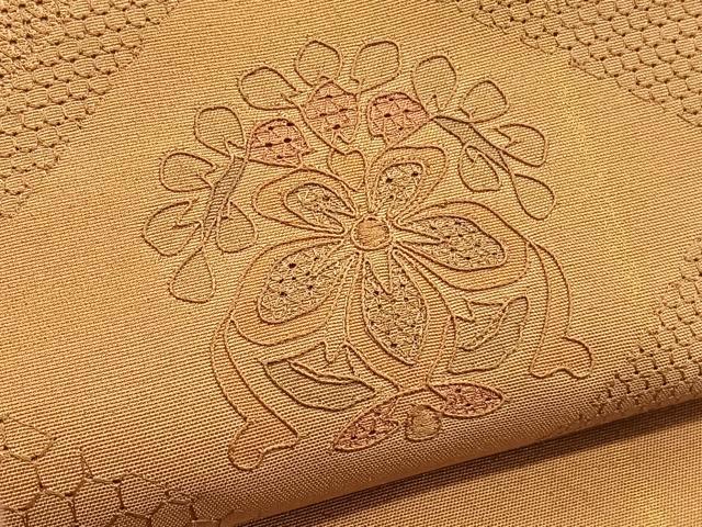 平和屋着物▼中国三大刺繍 スワトウ刺繍 総刺繍 太鼓柄袋帯 道長飾花文 金彩 正絹 逸品 BAAW4401hv