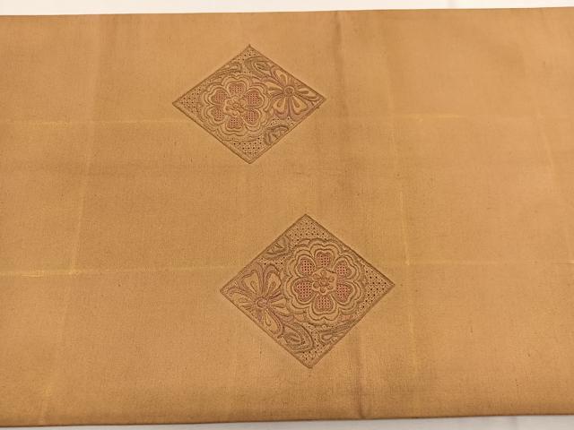 平和屋着物▼中国三大刺繍 スワトウ刺繍 総刺繍 太鼓柄袋帯 道長飾花文 金彩 正絹 逸品 BAAW4401hv