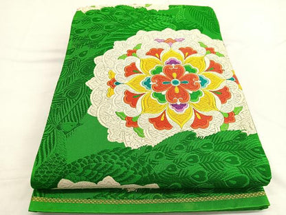 平和屋着物◎六通柄袋帯 唐織 宝相華孔雀文 正絹 逸品 BAAW4433hv