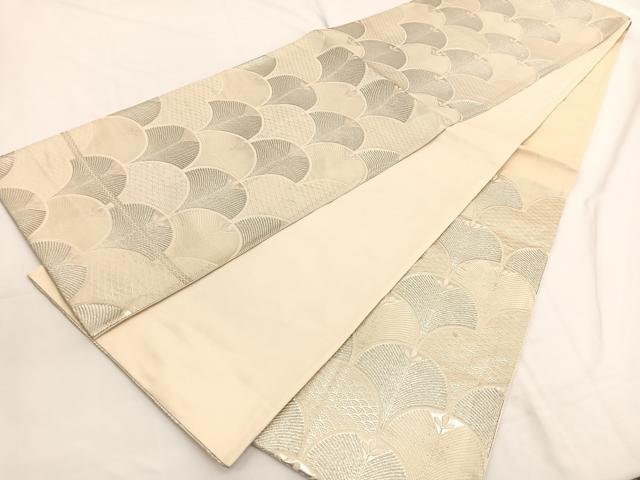 平和屋着物◎六通柄袋帯 唐織 青海波 銀糸 正絹 逸品 BAAW4448hv