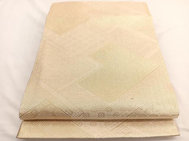 平和屋着物◎佐賀錦 全通柄袋帯 菱有職文様 金糸 正絹 逸品 BAAW4457hv