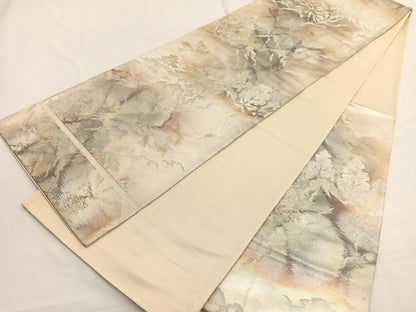 平和屋着物◎西陣 六通柄袋帯 樹林文 金銀糸 引箔 正絹 逸品 BAAW4459hv