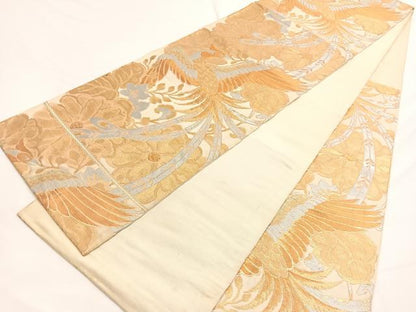 平和屋着物◎六通柄 本袋帯 鳳凰花文 金銀糸 正絹 逸品 BAAW4470hv