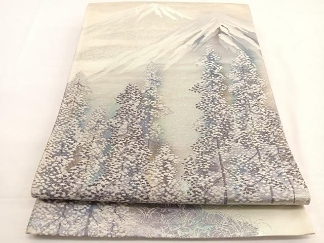 平和屋着物◎六通柄袋帯 唐織 木曽路 銀糸 正絹 逸品 BAAW4472hv