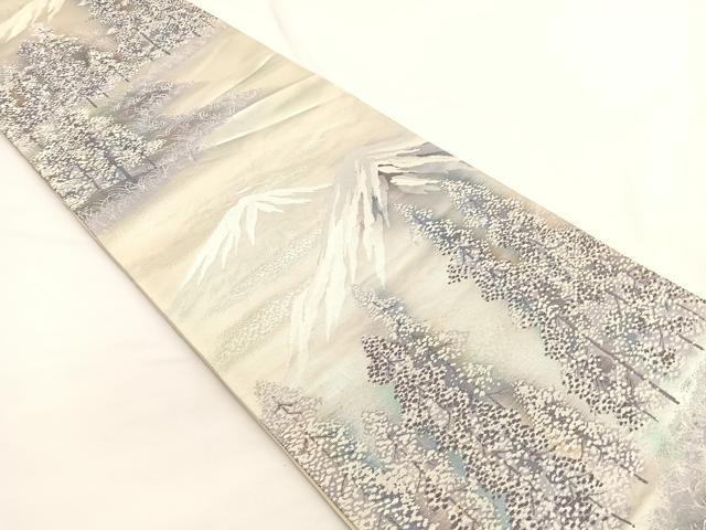 平和屋着物◎六通柄袋帯 唐織 木曽路 銀糸 正絹 逸品 BAAW4472hv