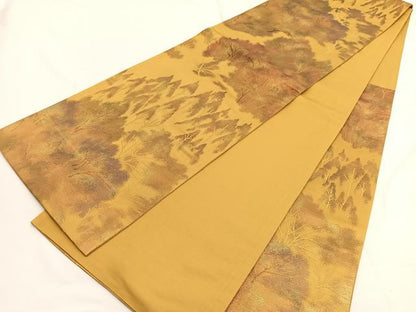 平和屋着物◎六通柄袋帯 唐織 樹林文 金糸 正絹 逸品 BAAW4473hv