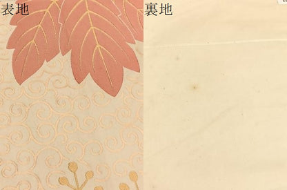平和屋着物●桝屋高尾 六通柄 本袋帯 桐唐草文 金糸 正絹 逸品 BAAW4488hv