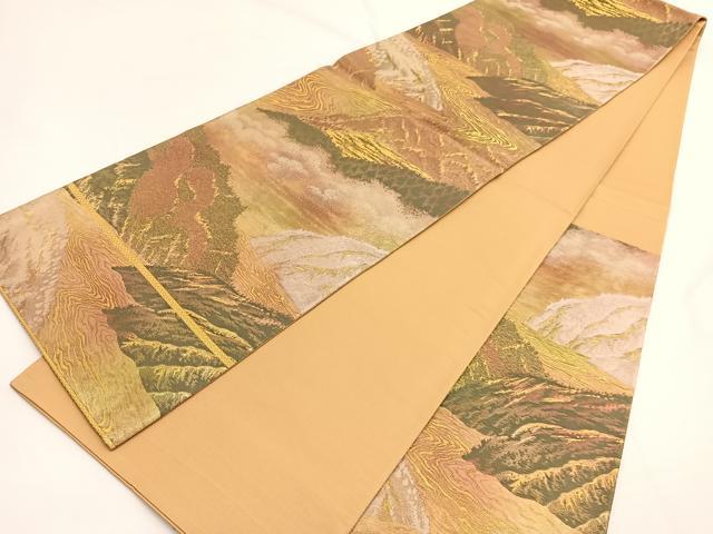 平和屋着物◎六通柄袋帯　ふるさと　金銀糸　正絹　逸品　BAAW4514hv