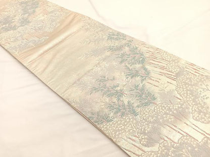 平和屋着物◎六通柄袋帯　唐織　嵯峨野　正絹　逸品　未使用　BAAW4516hv