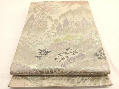 平和屋着物◎六通柄袋帯 栂尾の里 二重箔錦 正絹 逸品 BAAW4521hv