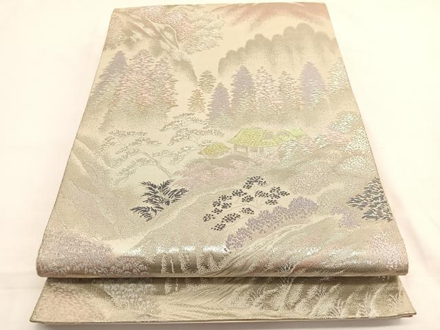 平和屋着物◎六通柄袋帯 栂尾の里 二重箔錦 正絹 逸品 BAAW4521hv