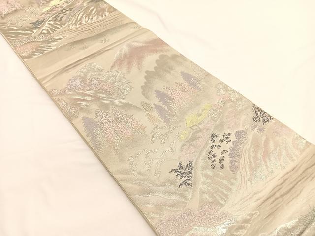 平和屋着物◎六通柄袋帯 栂尾の里 二重箔錦 正絹 逸品 BAAW4521hv