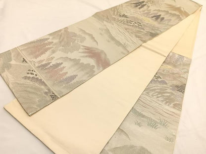 平和屋着物◎六通柄袋帯 栂尾の里 二重箔錦 正絹 逸品 BAAW4521hv