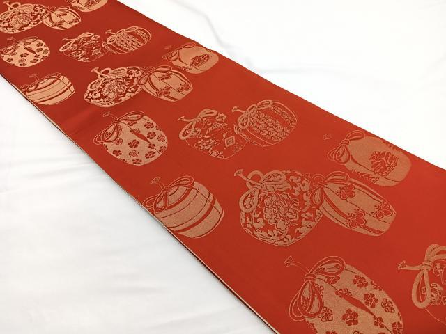 平和屋着物◎両面　全通柄袋帯　仕覆　金糸　正絹　逸品　BAAW4537hv