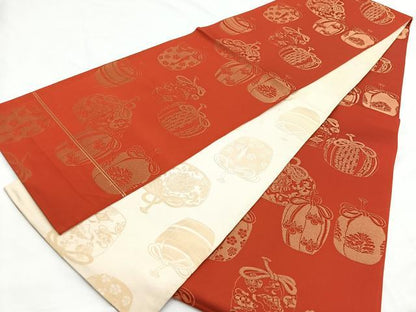 平和屋着物◎両面　全通柄袋帯　仕覆　金糸　正絹　逸品　BAAW4537hv