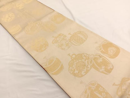 平和屋着物◎両面　全通柄袋帯　仕覆　金糸　正絹　逸品　BAAW4537hv