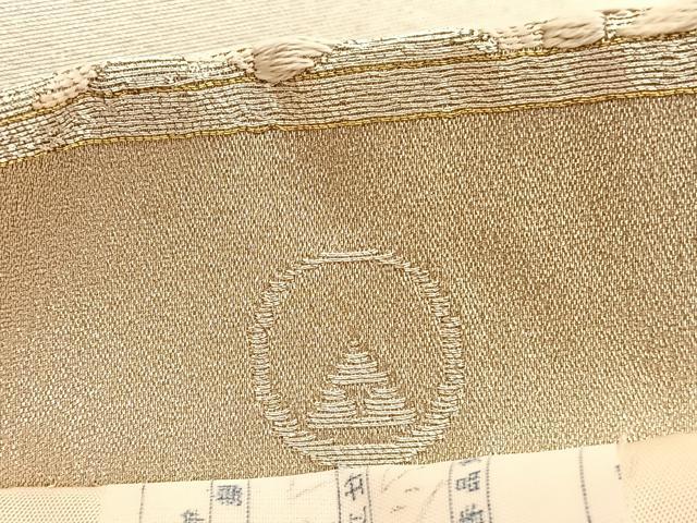 平和屋着物◎六通柄袋帯　唐織　切嵌花唐草文　金銀糸　正絹　逸品　BAAW4558hv