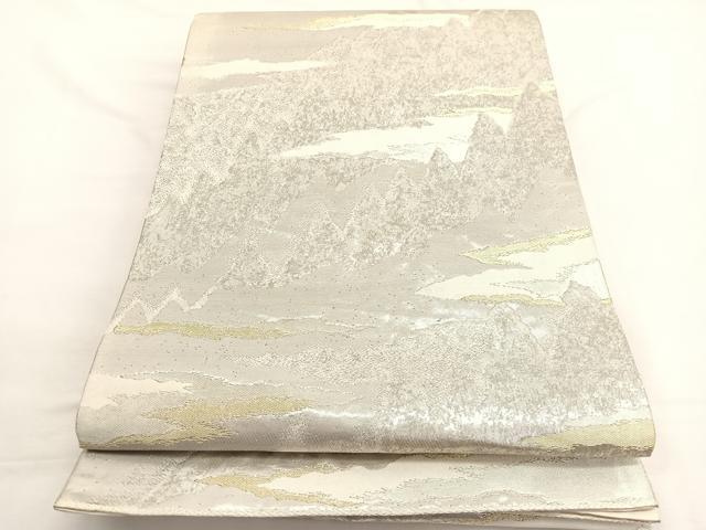 平和屋着物◎六通柄袋帯　樹林文　金銀糸　正絹　逸品　BAAW4559hv