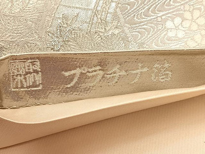 平和屋着物◎京の名門　じゅらく謹製　六通柄袋帯　古都京勝　平等院　プラチナ箔　正絹　逸品　BAAW4569hv