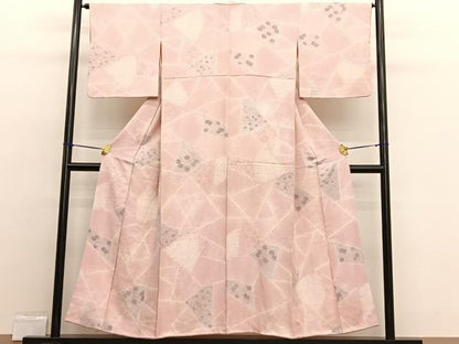 平和屋着物■上質な小紋 絞り 地紋起こし 切嵌有職花文 正絹 逸品 BAAW4574hv