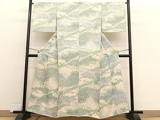 平和屋着物■上質な小紋 花畑 正絹 逸品 BAAW4575hv