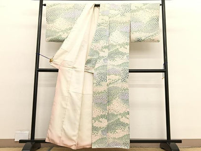 平和屋着物■上質な小紋 花畑 正絹 逸品 BAAW4575hv