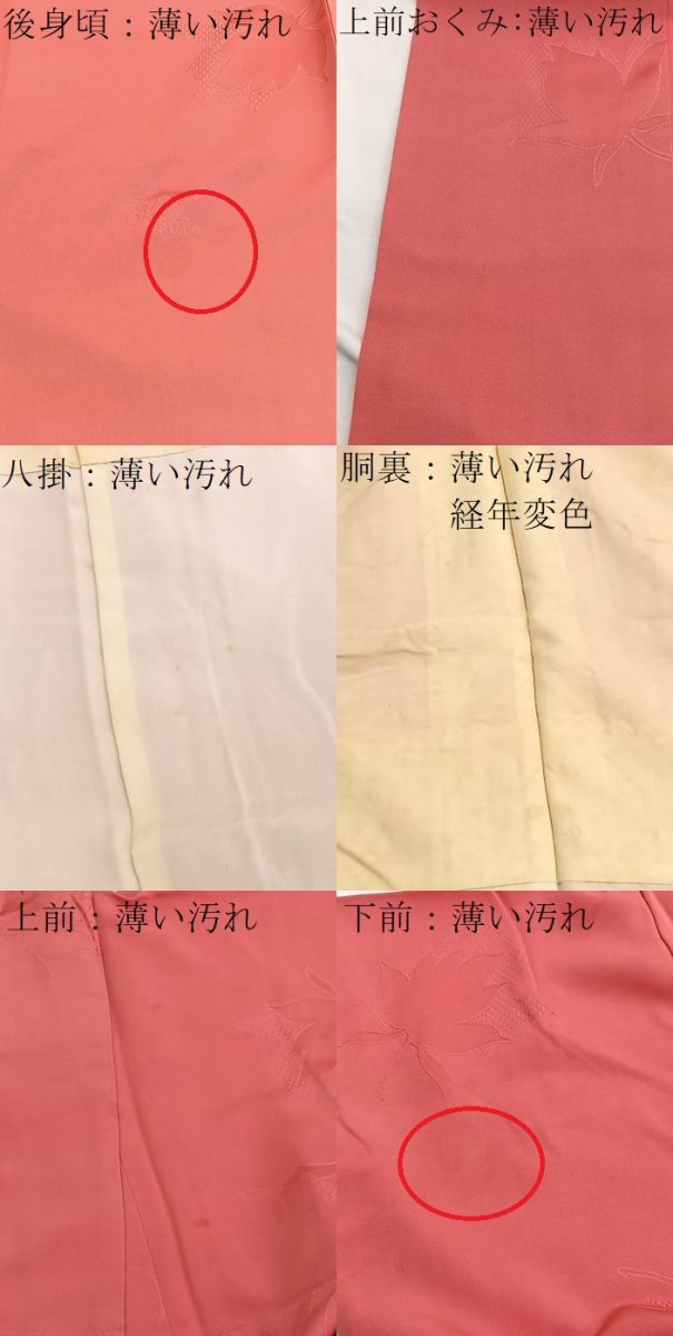 平和屋着物■上質な色無地 舞葉地紋 銀朱色 正絹 逸品 BAAW4578hv
