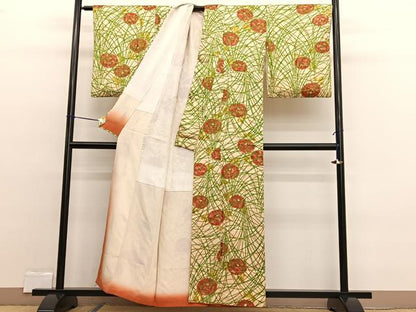 平和屋着物■上質な小紋 万寿菊 正絹 逸品 BAAW4591hv