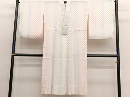 平和屋着物●長襦袢　無双仕立て　市松楓文　暈し染め　正絹　逸品　BAAW4620hv