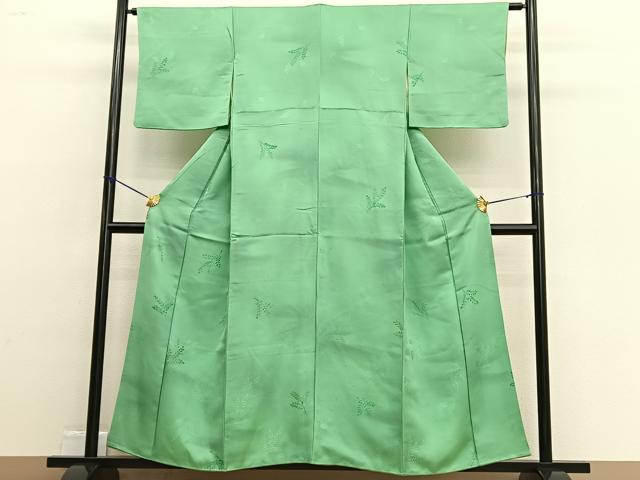 平和屋着物■上質な小紋 地紋起こし 枝葉文 暈し染め 正絹 逸品 BAAW4633hv