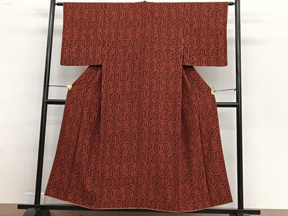 平和屋着物■上質なお召 文字文 正絹 逸品 BAAW4656hv