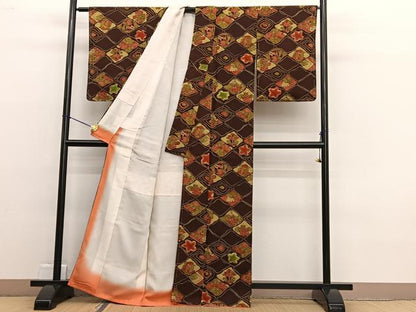 平和屋着物■上質な小紋 絞り 花菱文 正絹 逸品 未使用 BAAW4659hv