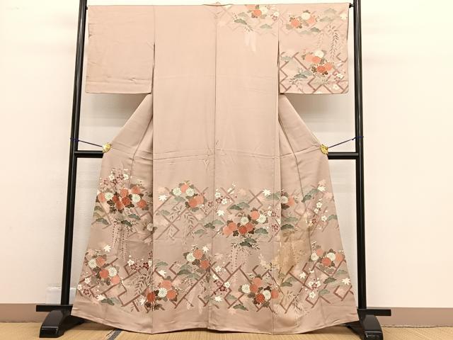平和屋着物■訪問着 松竹梅花文 金彩 正絹 逸品 BAAW4662hv