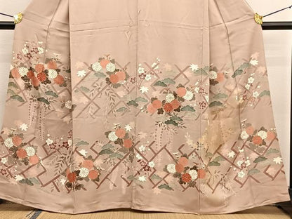 平和屋着物■訪問着 松竹梅花文 金彩 正絹 逸品 BAAW4662hv