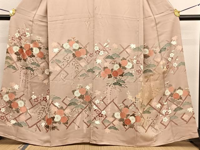 平和屋着物■訪問着 松竹梅花文 金彩 正絹 逸品 BAAW4662hv