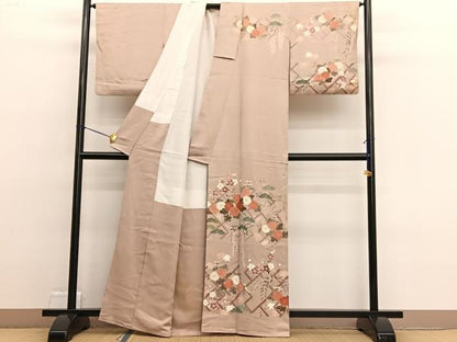 平和屋着物■訪問着 松竹梅花文 金彩 正絹 逸品 BAAW4662hv