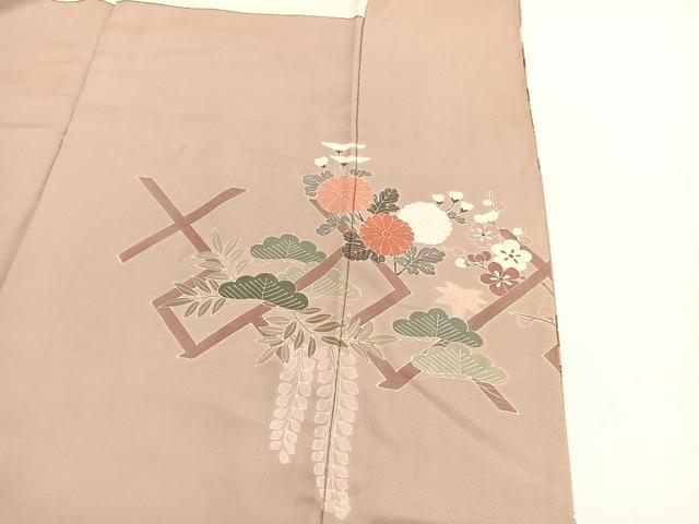 平和屋着物■訪問着 松竹梅花文 金彩 正絹 逸品 BAAW4662hv