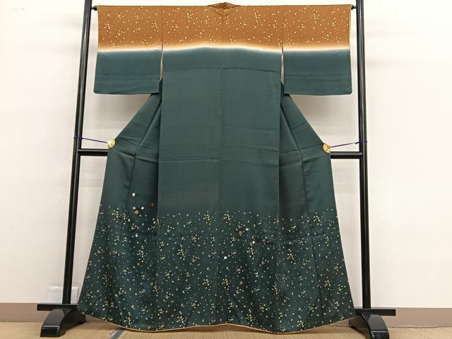平和屋着物■訪問着 刺繍 箔散らし文様 暈し染め 金彩 正絹 逸品 BAAW4667hv